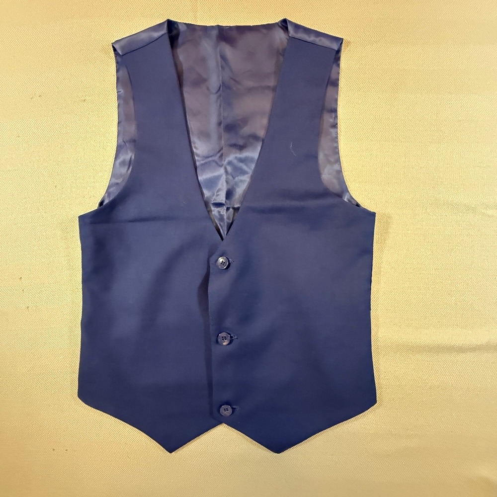 Black N Bianco Boys Navy Blue Formal Suit Vest Waistcoat Size 12 1891